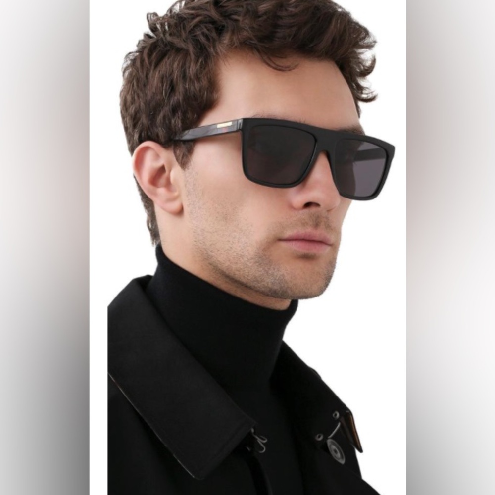 💯 - New Authentic Gucci Green Browline Men's Sunglasses GG0748S 003